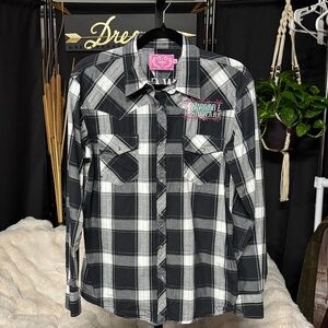 Cowgirl Hardware Plaid Shirt with Embroidery